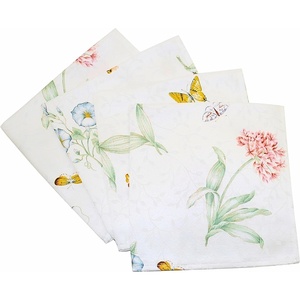 image:imageLenox Butterfly Meadow Cloth Napkins  Reusable Dinner Napkins  Machine Washable  Set of 4  Floral