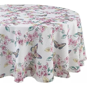 image:imageLenox Butterfly Meadow Damask Tablecloth Multicolor 52 W x 52 L70 Round