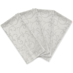 image:imageLenox Opal Innocence Cloth Napkins  Reusable Dinner Napkins  Machine Washable  Set of 4  WhitePlatinum