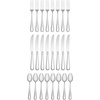 image:imageLenox Silverware Set Studio 1414 Mirror 24 Piece Flatware Set Service For 8 1810 Stainless Steel Dishwasher Safe Flatware Cutlery Sets Utensils Knives Spoons and Forks Silver 24 Pieces24Piece Flatware Set
