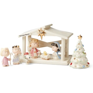 image:imageLenox 895265 Peanuts The Christmas Pageant amp Creche 8Piece SetNativity Set with Creche