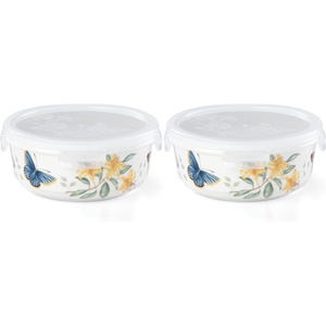 image:imageLenox Butterfly Meadow Insulated Food Container 065 LB MultiLarge Pack of 2