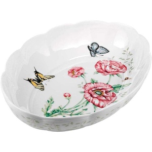 image:imageLenox Kitchen Butterfly Meadow Large Glass Cutting Board Glass Material Cutting Board For Home And Kitchen Hand Wash Only Butterflies Design Tray White 1 Piece 13 Inch W X 1025 Inch LScalloped Oval Baker