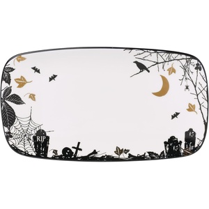 image:imageLenox Vintage Halloween Collection Haunted Manor Dinner Plate Set 4PieceServing Tray  Bats