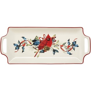 image:imageLenox 894203 Winter Greetings Cardinal Bowl Christmas DinnerwareHors DOeuvres Tray