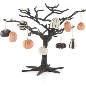 image:imageLenox Mini Pumpkin 11Piece Ornament amp Tree Set Halloween Decor Indoors Porcelain Ornaments Cords Metal Trees Halloween Table Decorations Fall Decor Pumpkin Decorations 10 Ornament amp 1 TreeOrnament Tree and 10Piece Ornament Set  Pumpkins