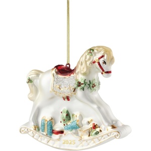 image:imageLenox 898511 2025 Blown Glass New Home Ornament Christmas Holiday DecorationsBabys 1st Rocking Horse