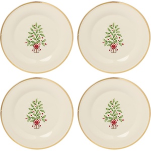 image:imageLenox Holiday 6Piece Salad Plates Dinnerware Set Service For 6 Porcelain Dishwasher Safe Round Plates Set Ivory Red amp Green Perfect for Gatherings Hosting Christmas Dinnerware Ivory 6 PieceAccent Plates  Trees  Set of 4
