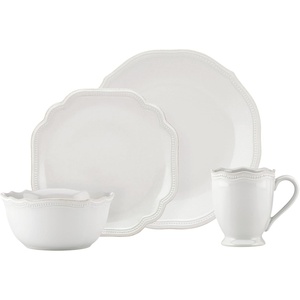 image:imageLenox 895713 French Perle Bead Pasta Bowls Set Of 44Piece Place Setting  Round