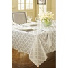 image:imageLenox Laurel Leaf 70x144 Oblong Tablecloth WhitePlatinum