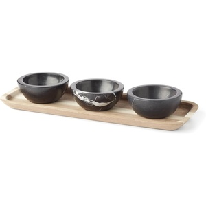 image:imageLenox Lx Collective Cake Plate 985 LB BlackTray with Dipping Bowls