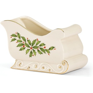 image:imageLenox Holiday Serveware Collection Porcelain Tableware amp Entertaining Pieces Treat JarCandy Dish  Sleigh