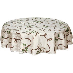 image:imageLenox Holiday Nouveau Ribbon Tablecloth Multicolor  70 W x 70 L70Inch Round Tablecloth