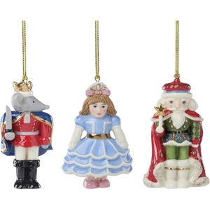 image:imageLenox Nutcracker Ballet Christmas Tidbit Plates Dessert Plate Set for 4Ornament Set  Assorted