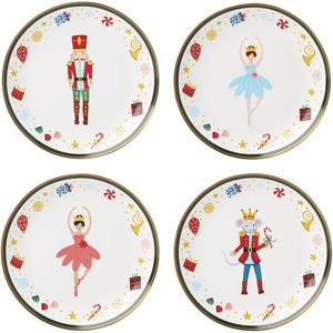 image:imageLenox Nutcracker Ballet Christmas Tidbit Plates Dessert Plate Set for 4Tidbit Plates  Set of 4